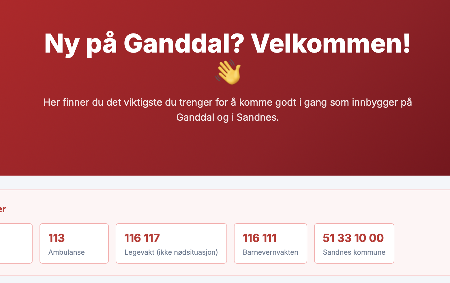 Ganddal-portalen forhåndsvisning