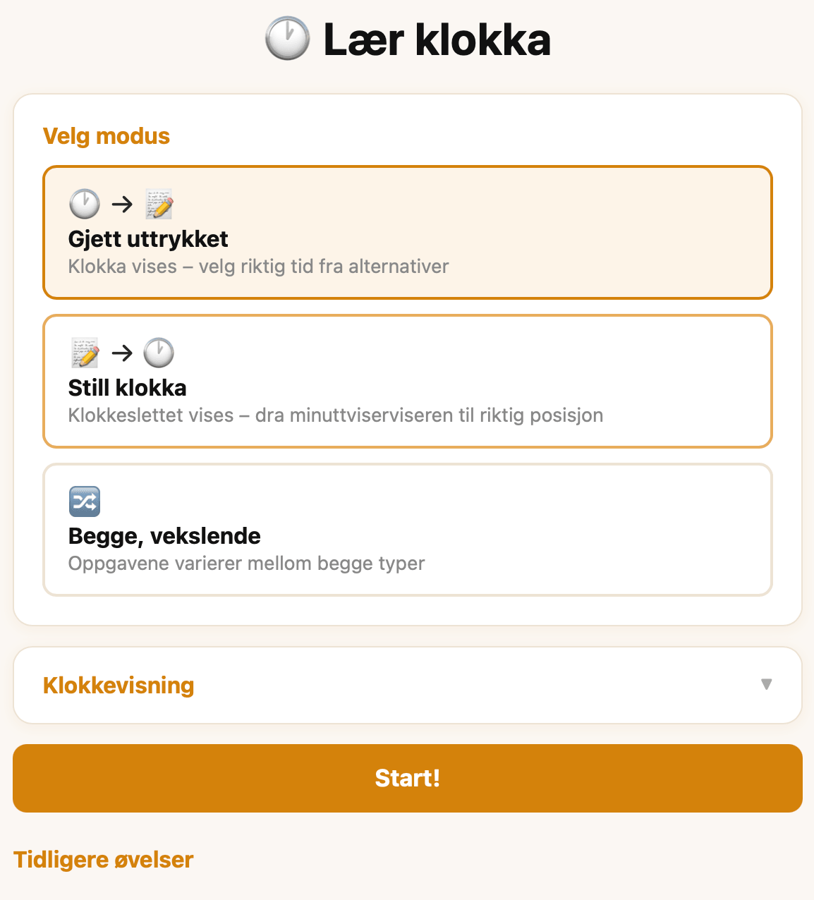 Klokketrening forhåndsvisning